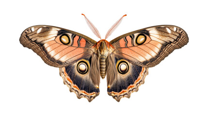 Peacock Moth Wings with Eye Spots isolated on a transparent background