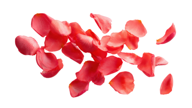 Pink Rose Petals Scattered isolated on a transparent background - Powered by Adobe