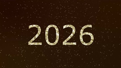 Glittering 2026 Celebration With Gold Stars and Sparkles in a Starry Night Background. - Powered by Adobe
