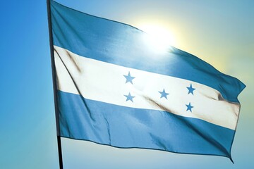 Honduras Honduran flag on sunny sky background