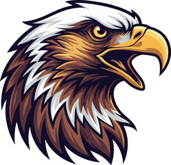 American Eagle Mascot Logo - Flat Design