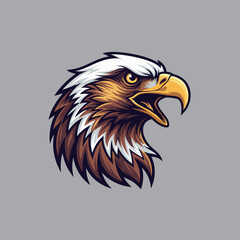 American Eagle Mascot Logo - Flat Design