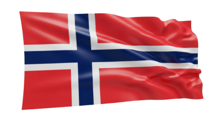 Norway flag PNG transparent background, high-resolution 4K realistic cloth render (挪威国旗)