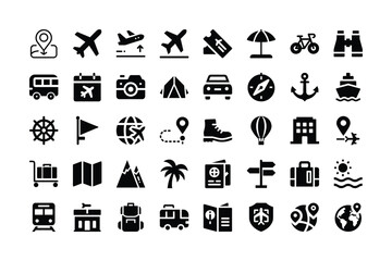 Travel and vacation icons