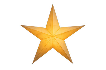 Obraz premium Golden christmas star ornament glowing with warm light, symbolizing holidays, celebration, joy, and hope, transparent background
