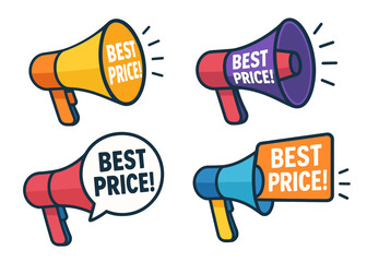 Colorful megaphones with best price promotions in different styles