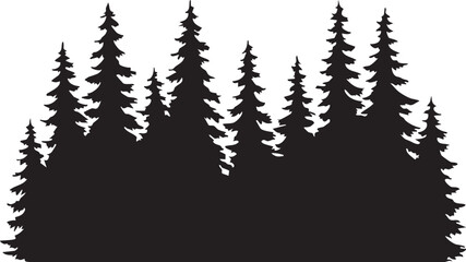 Fototapeta premium Vector of a Spruce Tree Forest Editable Icon Silhouette