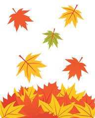 Autumn Leaves Pile Illustration Falling Colorful Foliage