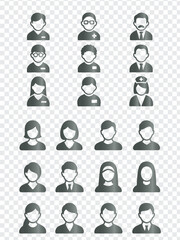 Flat design user profile avatars and business people icons set.