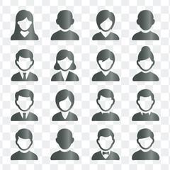 Flat design user profile avatars and business people icons set.