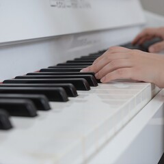 Obraz premium a person is playing the piano with their hands