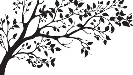 Vector of a Tree with Branches Editable Icon Silhouette
