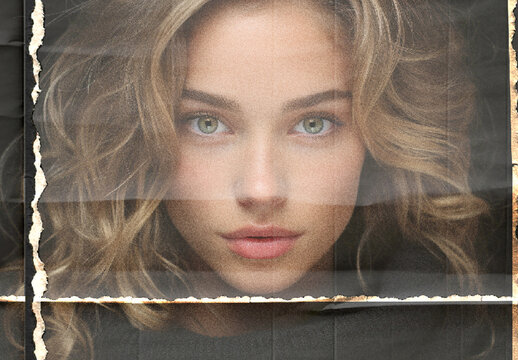 Black And Beige Torn Paper Photo Effect