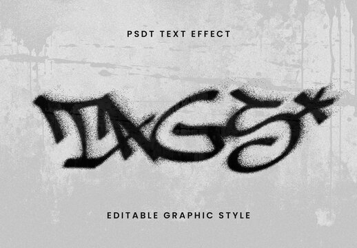 Black Graffiti Tag Text Effect Spray Urban Street Font