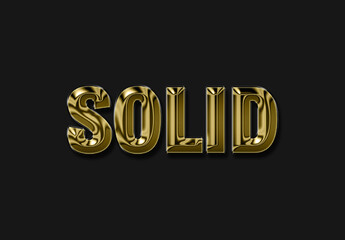 Gold Solid Metallic Text Effect Shiny Bevel Font