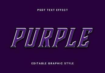 Dark Purple Metallic Text Effect Bold Retro Chrome Font