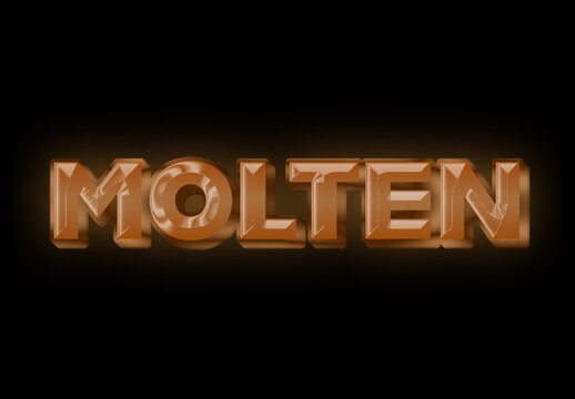 Bronze Metallic 3D Glitter Text Effect Melten Beveled Font