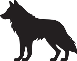 Vector of a Wolf Editable Icon Silhouette