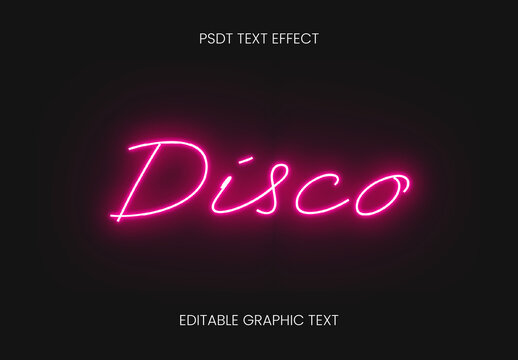 Pink Neon 80s Text Effect Retro Tube Light Font