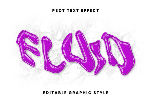 Purple Distorted Plastic Text Effect Liquid Wave Font