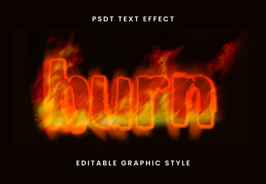 Red Burned Fire Text Effect Flame Hot Font