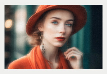 Red And Orange Vintage Retro Film Photo Effect