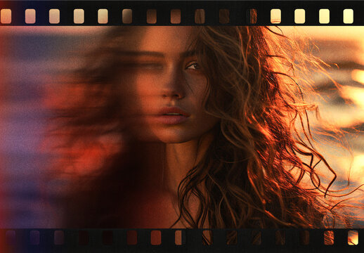 Vintage Film Strip Light Leak Photo Effect