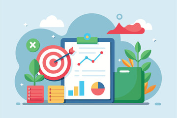 Business target concept with strategy and planning for success