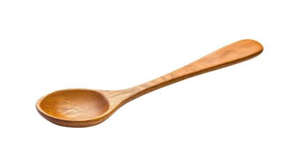 Wooden measuring spoon with markings isolated on a transparent background