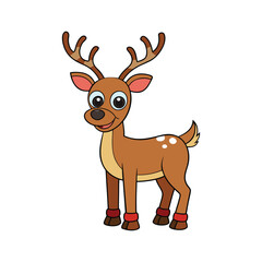 A reindeer cartoon style vector art