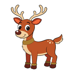 A reindeer cartoon vector art Christmas style