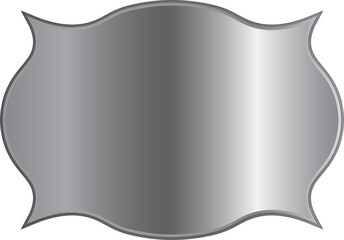 Metallic Silver Chrome Decorative Frame Label Metal Plate