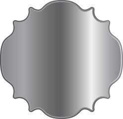 Metallic Silver Chrome Decorative Frame Label Metal Plate