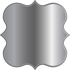 Metallic Silver Chrome Decorative Frame Label Metal Plate
