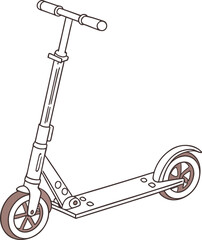 Pink Kids Scooter Isolated on White Background  Foldable Children’s Toy Scooter for Girls Studio Product Shot