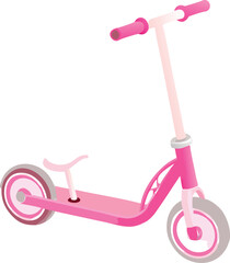 Cute Pink Foldable Scooter for Children Studio Shot of Kids Ride Toy  Isolated on White