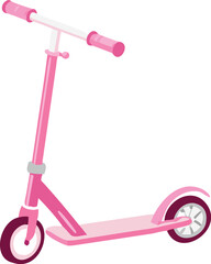 Bright Pink Child Scooter with Folding Mechanism  Modern Kids Ride On Toy on Clean White Background