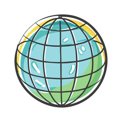 Colorful globe illustration vector graphic for global concepts