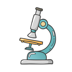 Modern teal microscope illustration vector science equipment icon