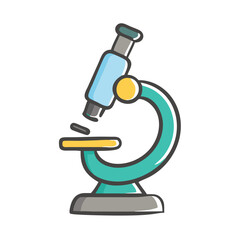 Vector illustration of a simple stylized microscope for science
