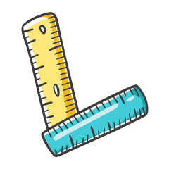 Vector illustration of two rulers for measurement and design
