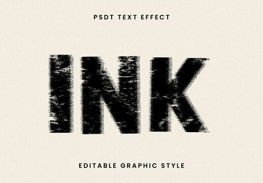 Grunge Ink Bad Print Text Effect 