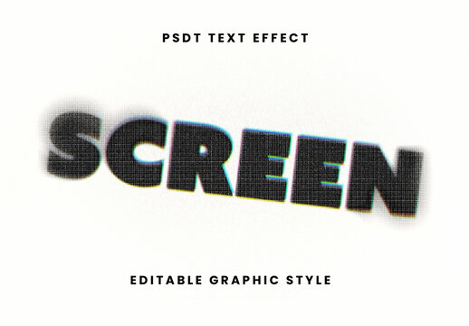 Black And White Halftone Text Effect Glitch Distortion Font