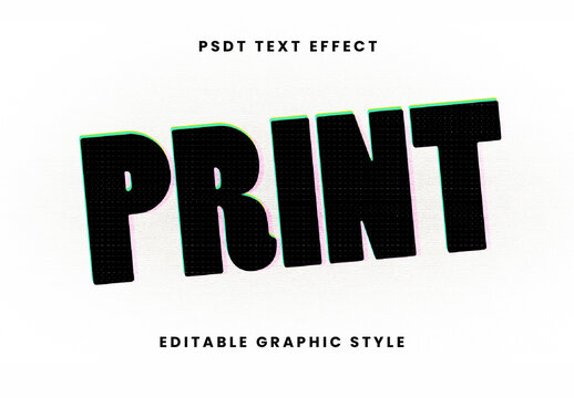 Offset Print Text Effect