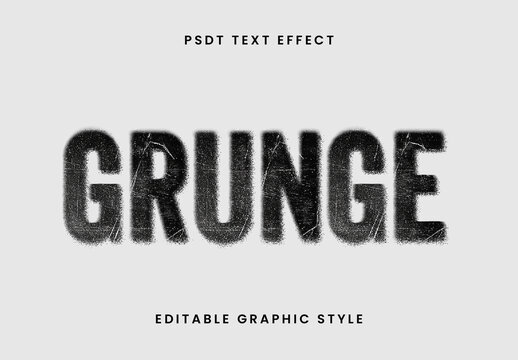 Black And White Grunge Ink Text Effect Scratched Distressed Font