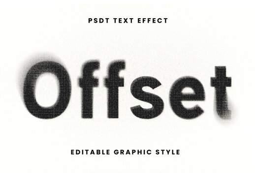 Black And White Halftone Text Effect Offset Distorted Retro Font