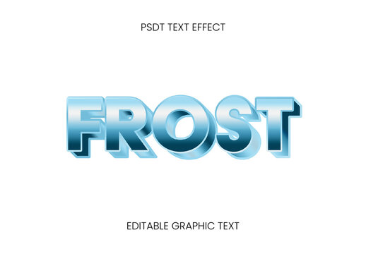 Blue And White Frosted Christmas Text Effect Winter Bold 3D Font