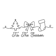 Tis The Season, Coquette Christmas Design, Holiday, Winter, Festive, Christmas T-shirt, Christmas Line Art