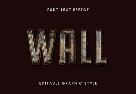 Brown Rustic Brick Text Effect Industrial Vintage Embossed Font