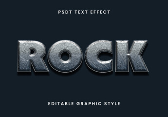 Gray 3D Rough Metal Text Effect Embossed Steel Font